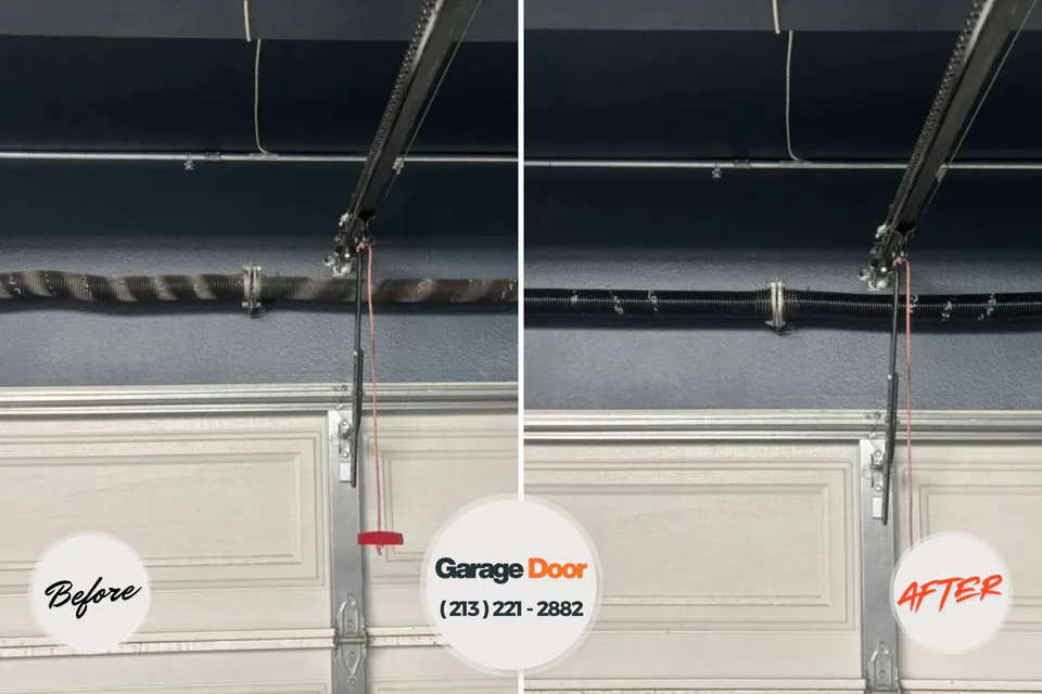 Before and after: garage door repair Schaumburg, IL